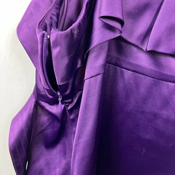 The Limited Plum Satin Ruffle Tank Top – Peplum Style with Waist Tie, Size Large - Picture 8 of 8